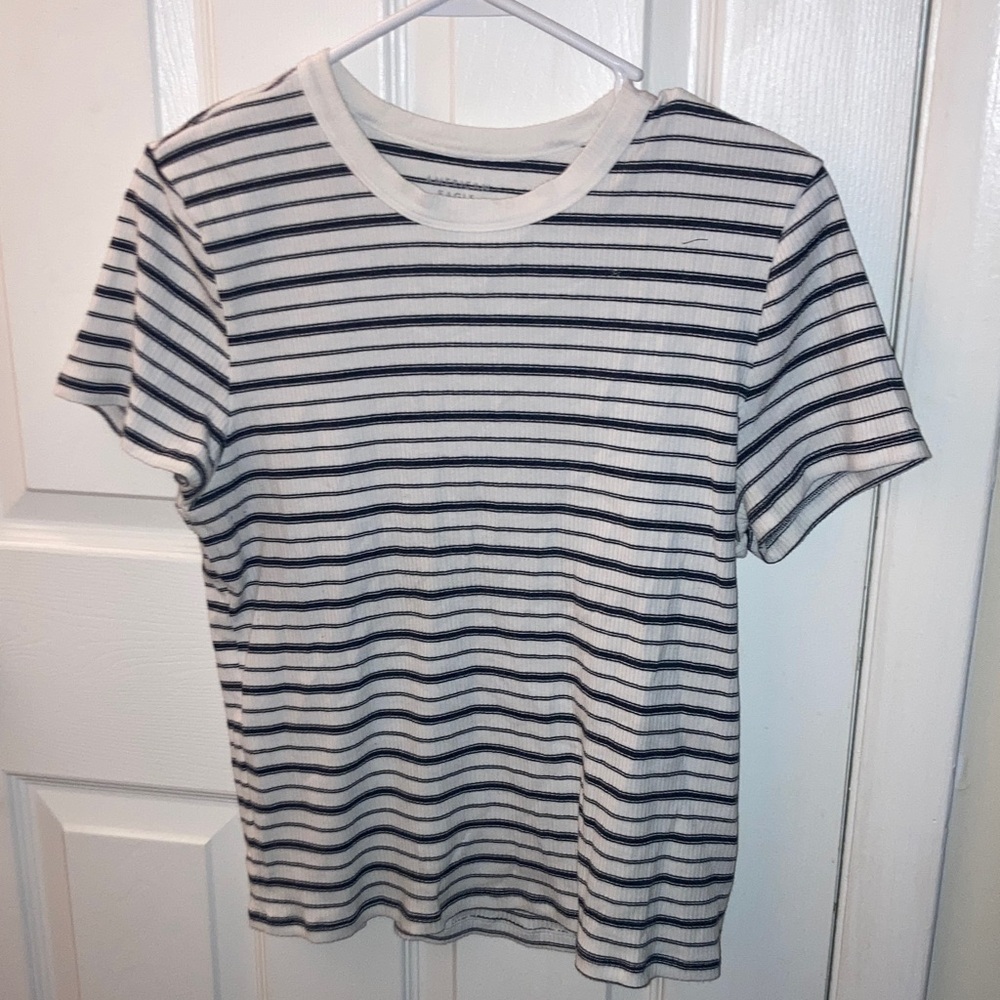 American Eagle Outfitters Black and White Striped Blouse